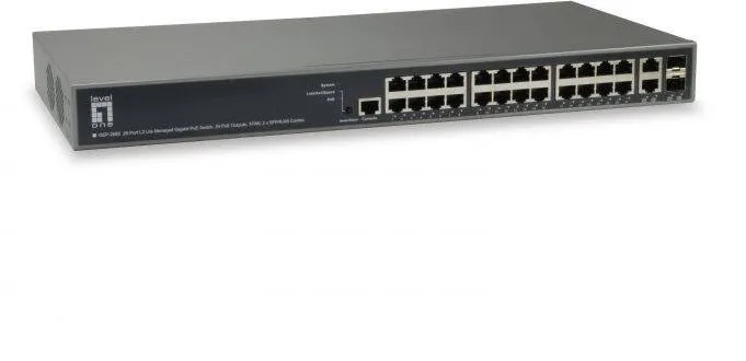 Level One 26x GE GEP-2682 2xGSFP 19" 370W 24xPoE