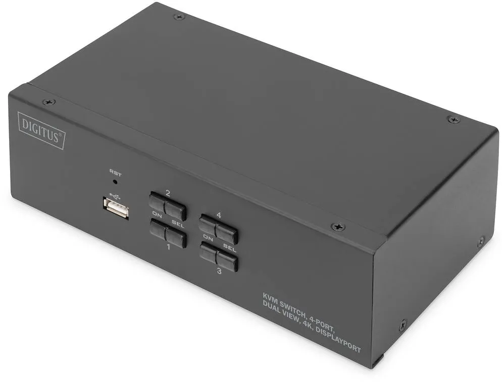 Switch Assmann 4-Port, Dual Display, 4K, DisplayPort