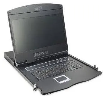 Switch KVM Assmann 19" 1HE TFT dt.Layout 8Port Touchpad schwar