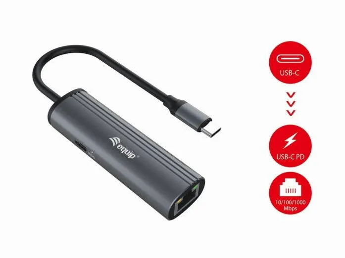 Docking Station EQUIP USB-C->RJ45 10/100/1000 + 100W PD        0.15m gr