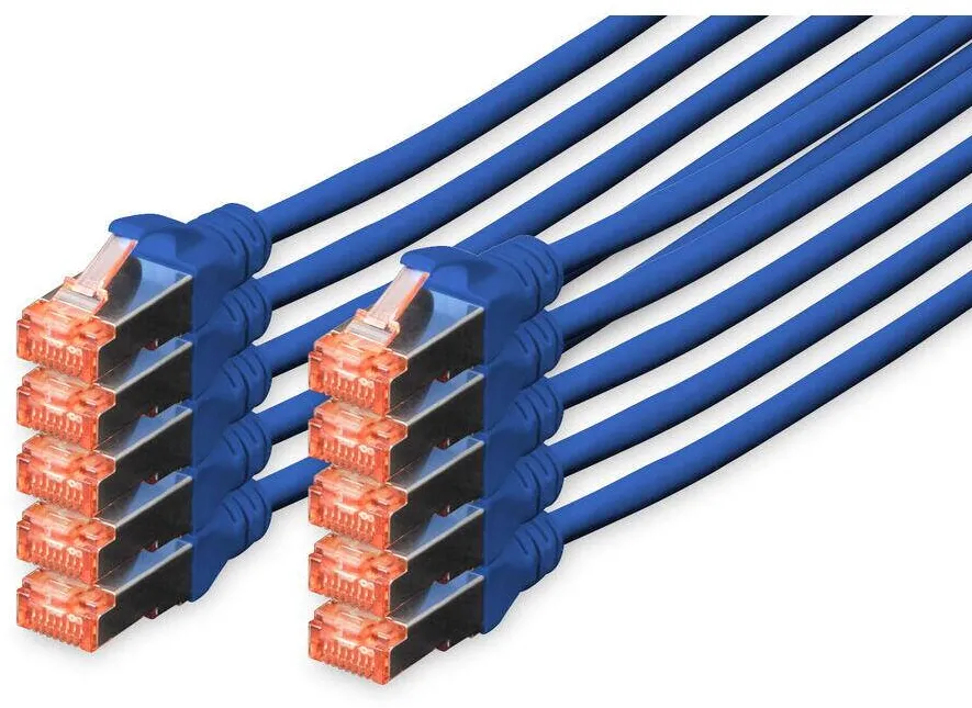 Cablu Retea Assmann CAT 6 S/FTP, 10 Buc, 5m, Albastru