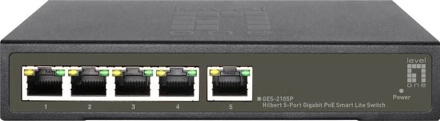 Switch Level One 5x GE GES-2105P Hilbert         60W  4xPoE+