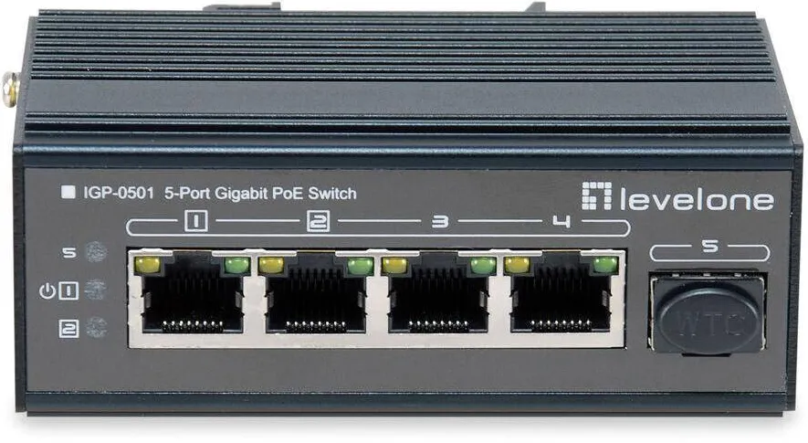 Level One 5x GE IGP-0501 4xGE 1xGSFP 4xPoE+