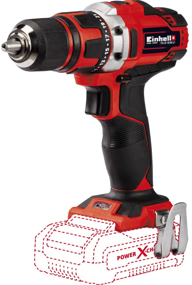 Masina de gaurit si insurubat Einhell TE-CD 18/40 Li Solo 18 V 40 Nm, fara acumulator si incarcator
