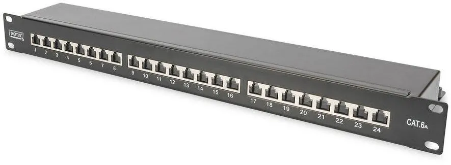 Patchpanel Assmann 1HE 24-Port Cat6a ecranat Negru