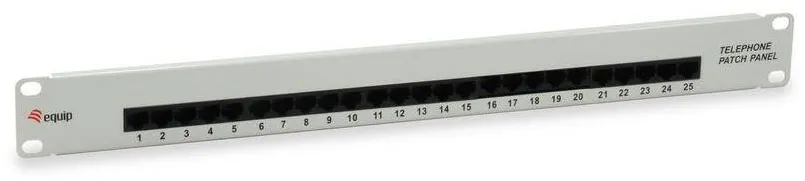 Patchpanel EQUIP 25x RJ45 Cat3 19" 1HE ISDN hellGri