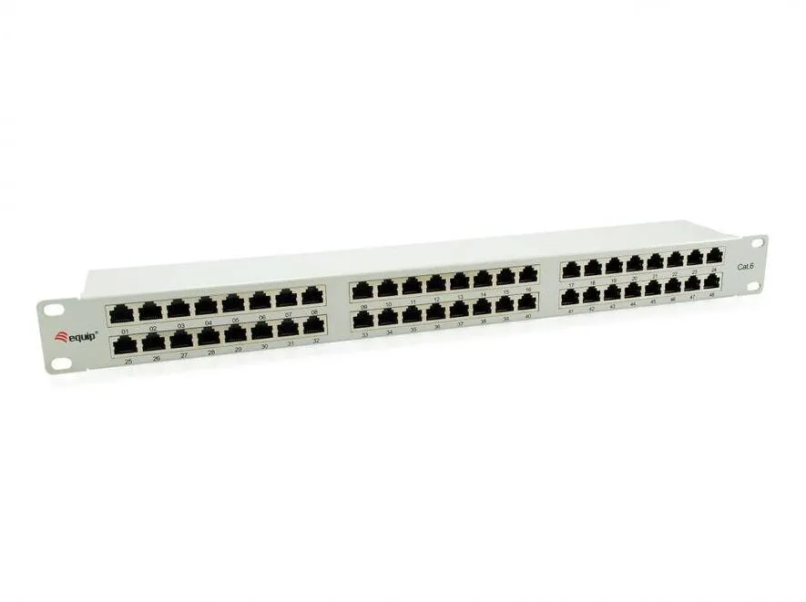 Patchpanel EQUIP 48x RJ45 Cat6 19" 1HE Gri