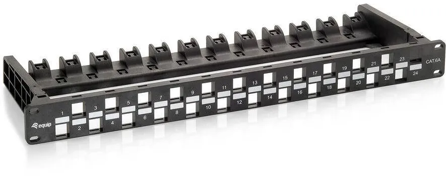 Patchpanel EQUIP RJ45 Cat6a neprotejat Keystone Negru