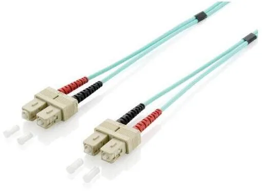 Cablu Fibra Optica EQUIP LWL Patchcable SC->SC 20.00m Multimode Duplex OM3 turq Polietilena