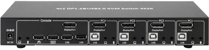 TECHLY 4 Port, Display Port 1.2