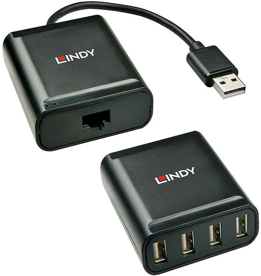 Adaptor Lindy Extender USB 2.0 Cat5 4 Ports 60m