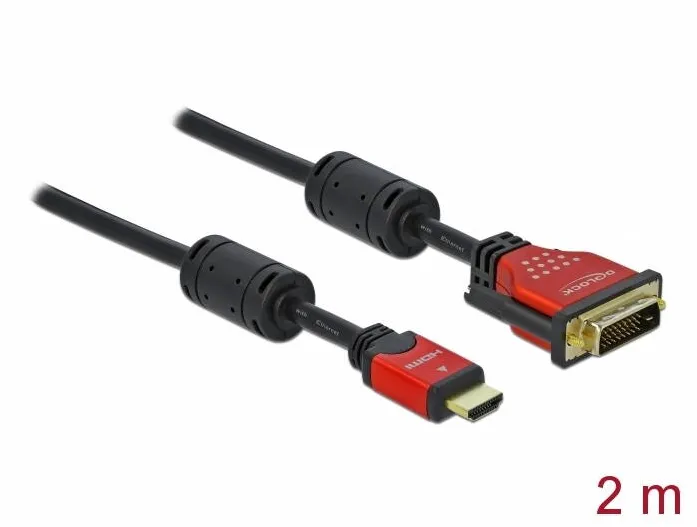 Cablu DELOCK HDMI zu DVI 24+1 bidirectional 2 m