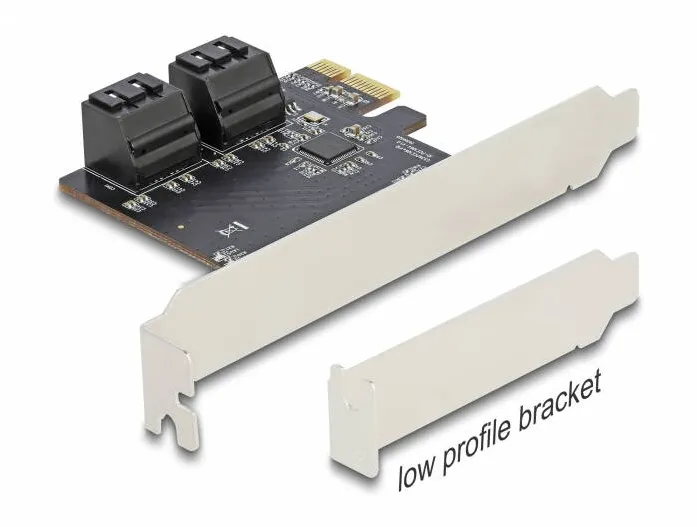 Adaptor DELOCK Placa PCI Express x1 SATA cu 4 porturi - Factor de forma cu profil redus