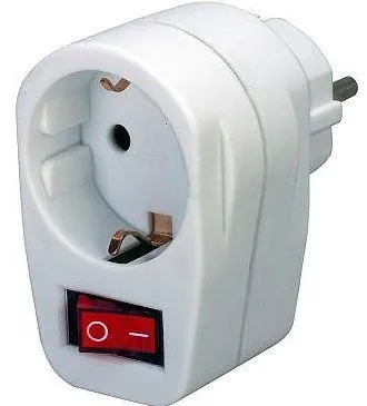 Adaptor Brennenstuhl 1 Priza cu Comutator Alb