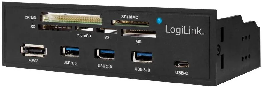 Hub USB Logilink USB 3.0 mit 6 cititor de carduri Negru