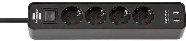 Prelungitor Brennenstuhl Ecolor 4x+USB Negru 1,5m
