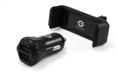 Incarcator CONCEPTRONIC KFZ-2Port 10W,2xUSB-A +Halter Negru