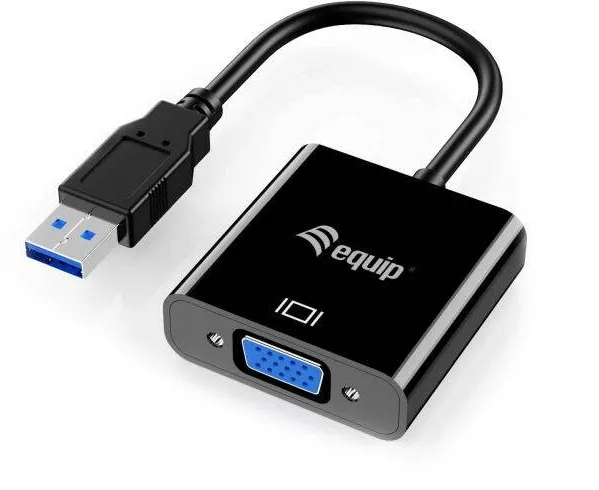 Adaptor EQUIP USB3.0-> VGA HD15 1920x1080/60Hz 0.15m Negru