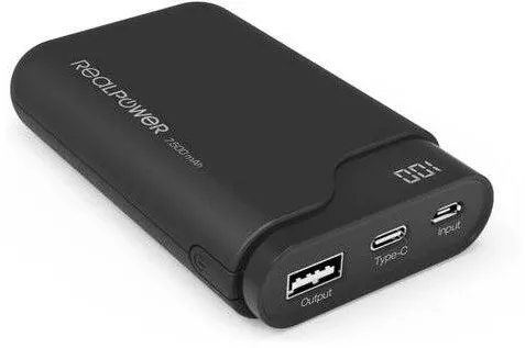 Baterie Externa Realpower PB-7500C Negru 7.500mAh