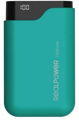 Baterie Externa Realpower PB-7500C Verde 7.500mAh