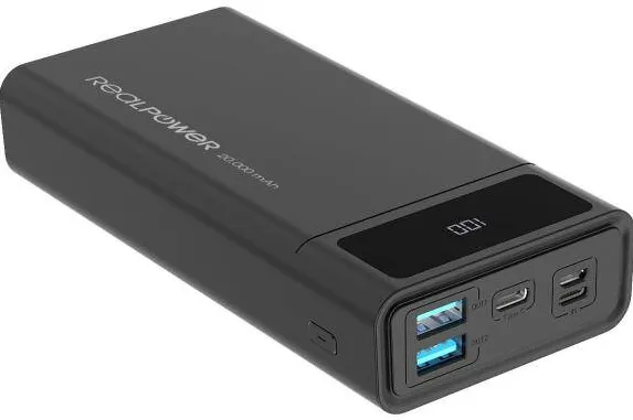 Baterie Externa Realpower PB-20k PD Negru 20.000mAh