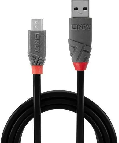 Lindy Cablu de date LY-36733, USB 2.0 - MicroUSB, 2m, Black