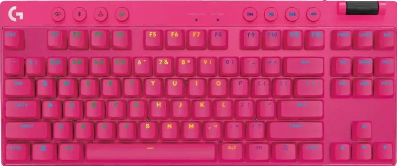 Tastatura LOGITECH Gaming G PRO X TKL Magenta Lightspeed Kailh GX Brown Switch Mecanica