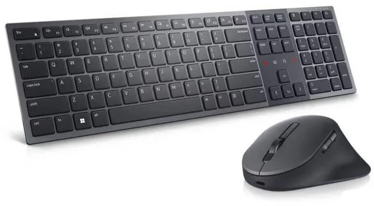 Kit Periferice Dell Premier Collaboration KM900, USB Wireless/Bluetooth, Layout US, Graphite + Mouse Optic, USB Wireless/Bluetooth, Graphite