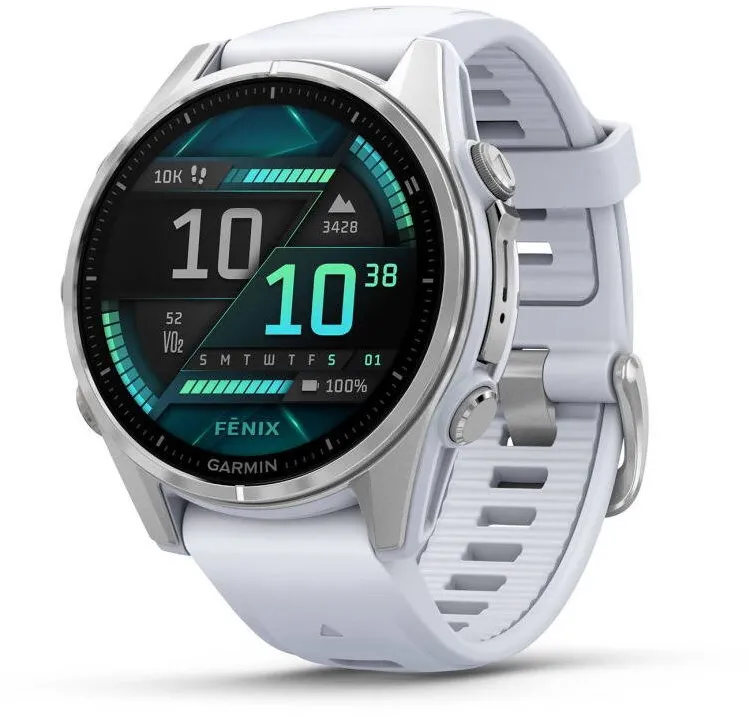 Smartwatch Garmin Fenix 8, 43mm Silver, Whitestone Silicone