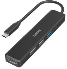 Docking Station HAMA USB-C hub, multi-port, 5 ports, 3x USB-A, USB-C, HDMI™