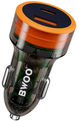 Bwoo INCARCATOR AUTO 38W QC 18W + PD 20W - TRANSPARENT