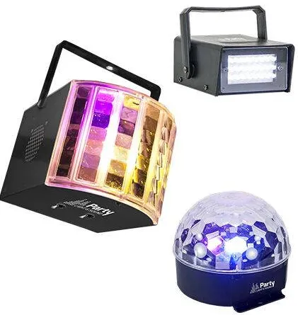 Party SET DISCO 1 STROBOSCOP + 1 DERBY LIGHT + 1 ASTRO LIGHT