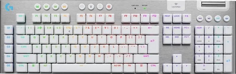 Tastatura LOGITECH G915 X Lightspeed, white, LEDs RGB, GL TACTILE, USB/Bluetooth, US
