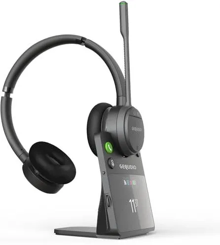 Casti office GEQUDIO GC-4 DECT si Bluetooth cu statie de baza