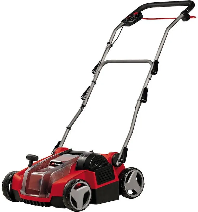 Einhell Scarificator/aerator electric pe acumulator Einhell Power X-Change GE-SC 36/35 Li Solo, 2x18 V, latimea de lucru 35 cm, rola cu 16 cutite, 3 trepte de scarificare, fara acumulator si incarcator in setul de livrare