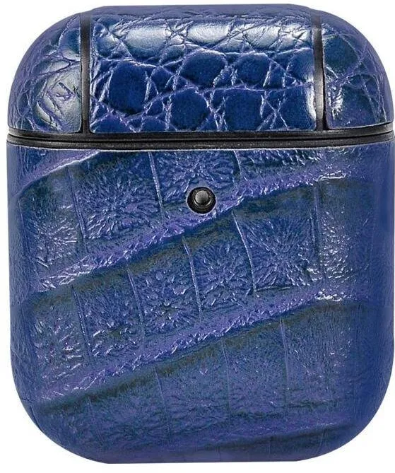 Casti Terratec Husa AirPods AirBox Crocodile Pattern Blue