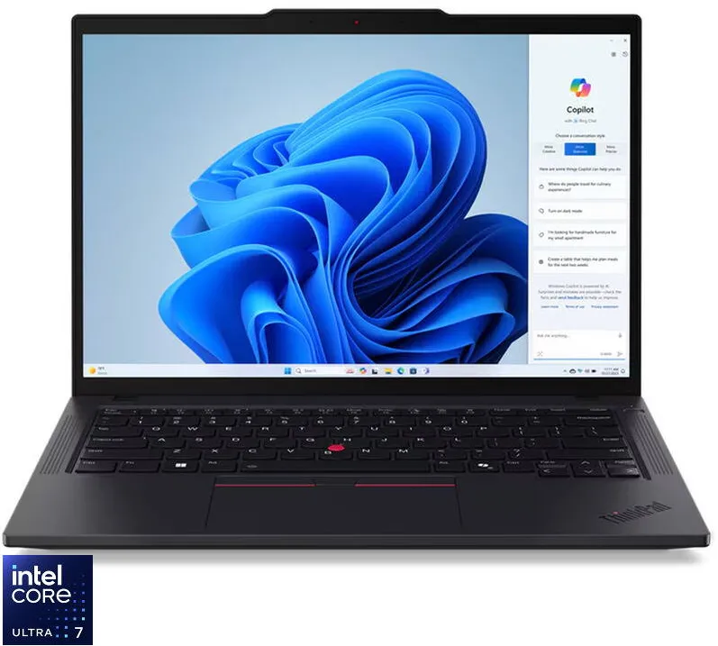 Laptop Lenovo 14'' ThinkPad T14 Gen 5, WUXGA IPS, Procesor Intel Core Ultra 7 155U (12M Cache, up to 4.80 GHz), 64GB DDR5, 1TB SSD, Intel Graphics, Win 11 Pro, Black