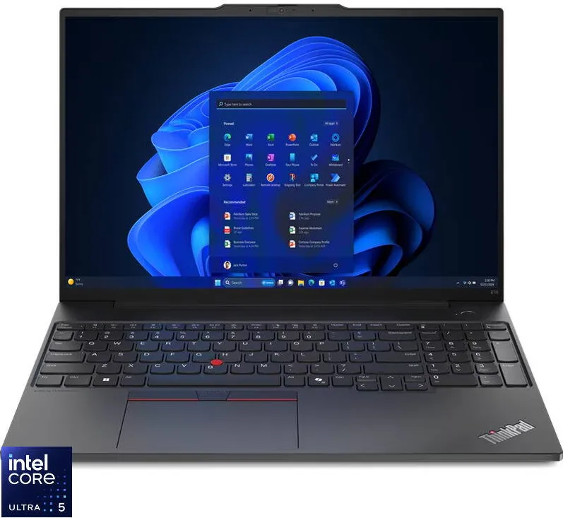 Laptop Lenovo 16'' ThinkPad E16 Gen 2, WUXGA IPS, Procesor Intel Core Ultra 5 125U (12M Cache, up to 4.30 GHz), 16GB DDR5, 512GB SSD, Intel Graphics, Win 11 Pro, Graphite Black