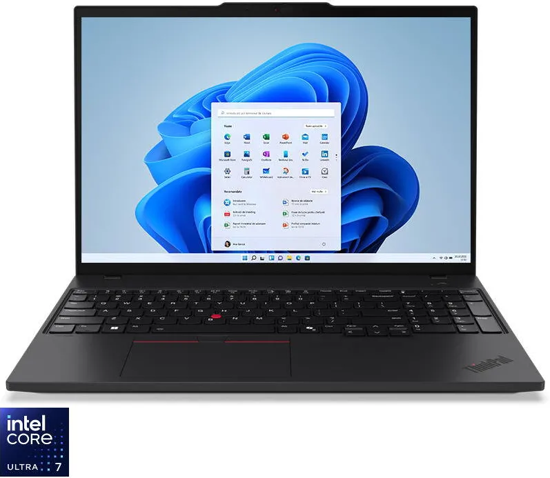 Laptop Lenovo 16'' ThinkPad T16 Gen 3, WUXGA IPS, Procesor Intel Core Ultra 7 155U (12M Cache, up to 4.80 GHz), 16GB DDR5, 512GB SSD, Intel Graphics, Win 11 Pro, Black