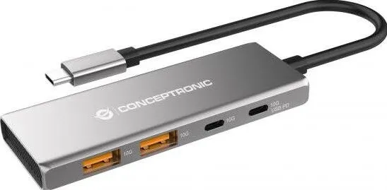 Docking Station CONCEPTRONIC USB-C->2xUSB-C,2xUSB-A,100WPD      25cm gr