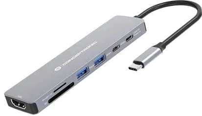 Docking Station CONCEPTRONIC USB-C->HDMI,2xUSB-C,SD,TF,100WPD   25cm gr