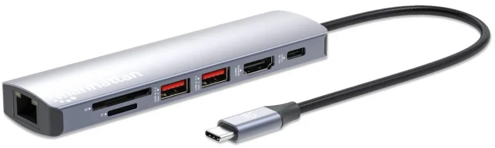 Docking Station MANHATTAN 7-in-1 4K USB-C 1xHDMI 2xUSB 10Gb/s