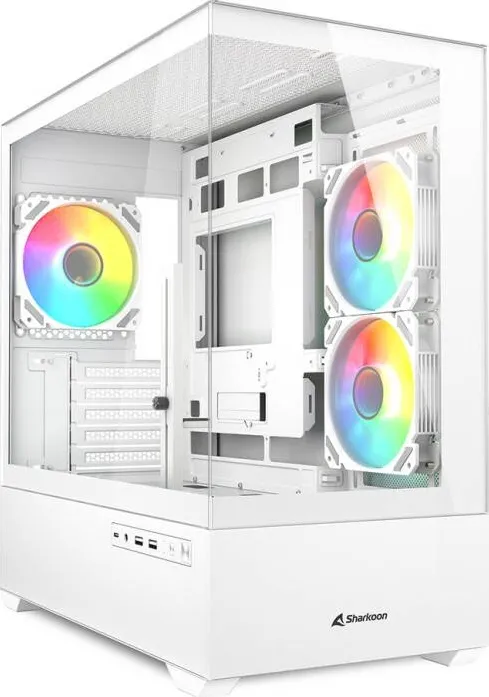 Carcasa PC Sharkoon MK6 RGB, Tower (white, Tempered Glass x 2)