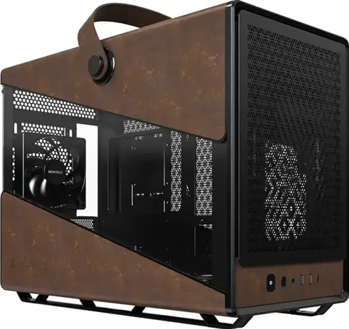 Carcasa PC Montech Heritage 30 Pro, tower case (black/brown, tempered glass)