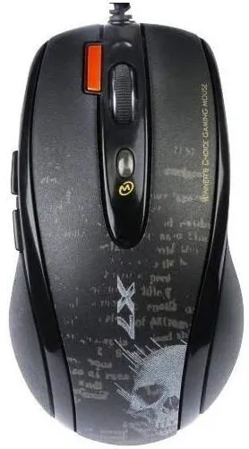 Mouse A4Tech MOUSE A4tech, gaming, cu fir, USB, optic, 3000 dpi, butoane/scroll 4/1, buton selectare viteza, negru, "F5-BK" (timbru verde 0.18 lei)