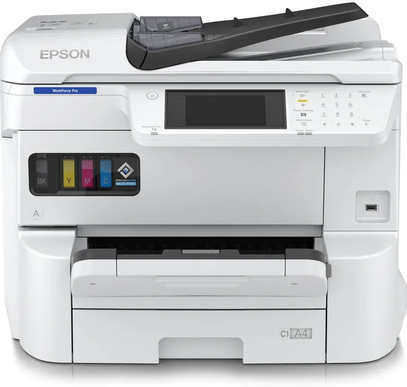 Imprimanta multifunctionala Epson WorkForce Pro EM-C7100DWF, InkJet, Color, Format A3+, Duplex, Retea, Wi-Fi, Fax