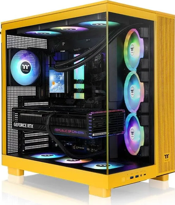 Carcasa PC Thermaltake View 380 XL TG ARGB (dark yellow, tempered glass x 2)
