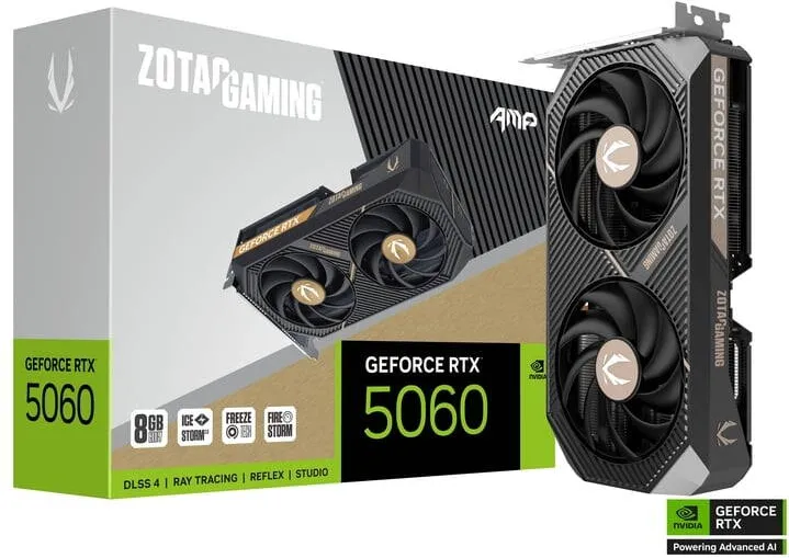 Placa Video ZOTAC RTX 5060 AMP 8GB GDDR7