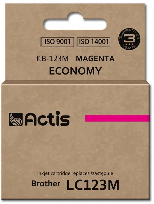 Cartus Imprimanta ACTIS COMPATIBIL KB-123M for Brother printer; Brother LC123M/LC121M replacement; Standard; 10 ml; magenta