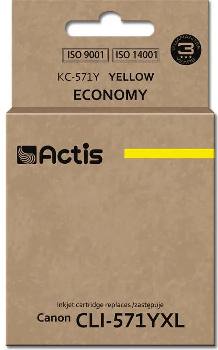 Cartus Imprimanta ACTIS COMPATIBIL KC-571Y for Canon printer; Canon CLI-571Y replacement; Standard; 12 ml; yellow
